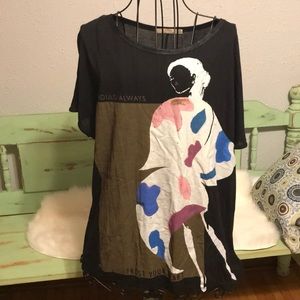 ZARA black trust your heart tee.